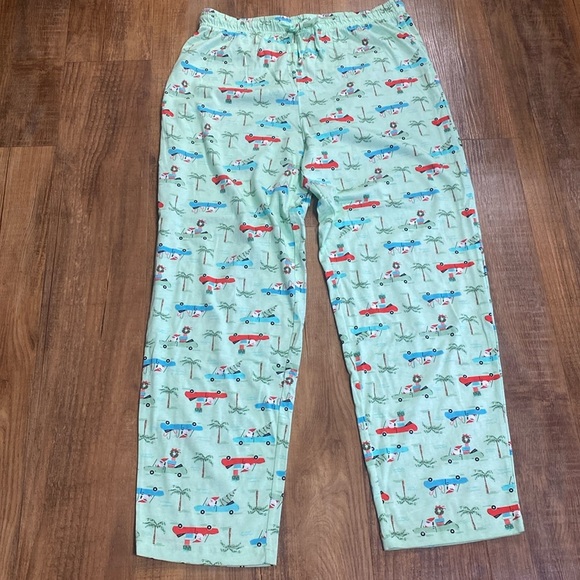 Macy’s mint green Santa holiday lounge pants size L NWT - Picture 2 of 6